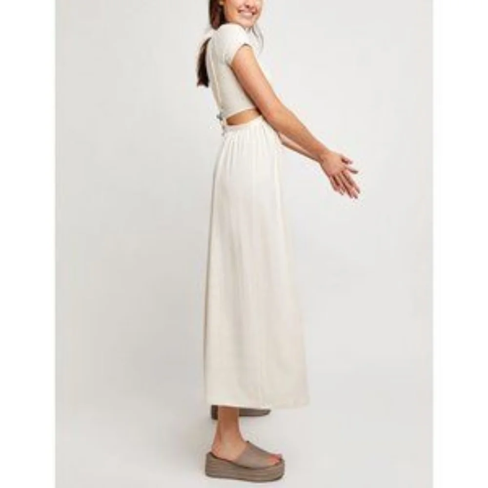 Free People Brookside Two Piece Set NWT Ivory Cream Medium